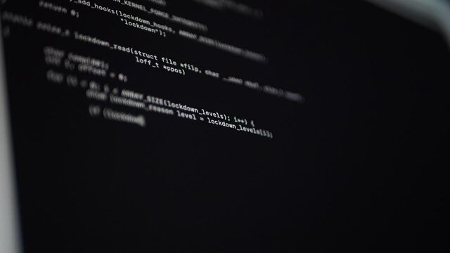 Laptop screen. Coding source code and delete script.