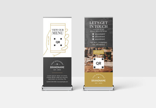 Restaurant Banner Layout with Golden theme