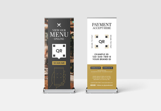Restaurant Banner Layout with Golden theme