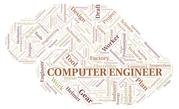 Computer Engineer typography word cloud create with the text only