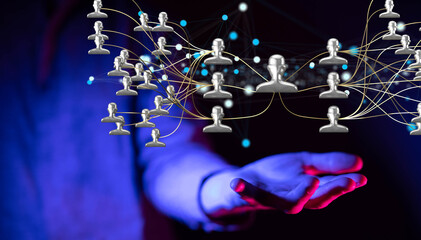 hierarchy connection team group 3d