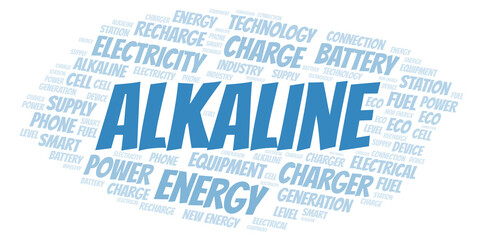 Fototapeta premium Alkaline typography word cloud create with the text only.