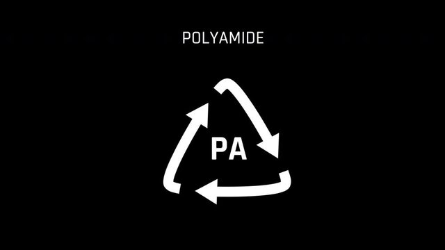 Polyamide or PA Recycle Symbol Animation Seamless Loop