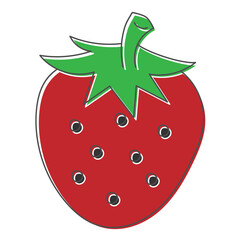 strawberry hand drawn design vector illustration