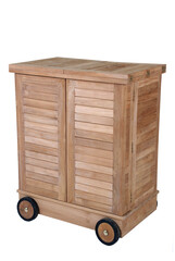 Teak garden furniture isolated in white background. Outdoor furniture isolated in white background.