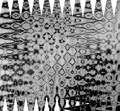 black and white pattern, image of one Illustration of digital fractal