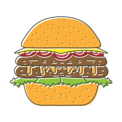 burgers hand drawn design vector illustration