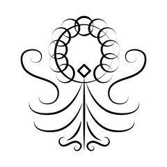 swirl flourish divider icon, line style