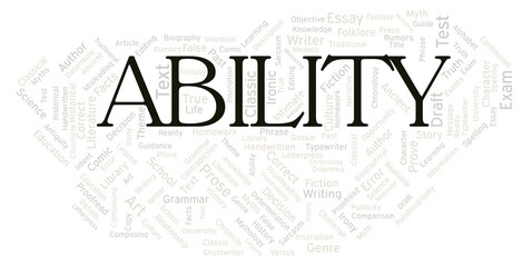 Ability typography word cloud create with the text only
