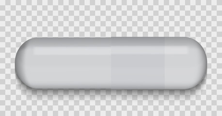 Gray Medical pill on a transparent background. Virus capsule. The medicine. Vector Illustration. EPS10