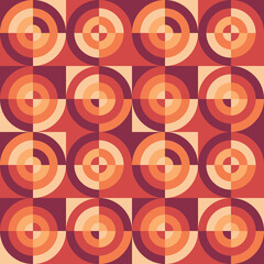 Background concept design. Abstract geometric seamless pattern. Circle shapes. Brown & beige colors. Vector illustration. 
