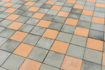 Dirty Paving block. Street cement block floor background