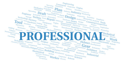 Professional typography word cloud create with the text only