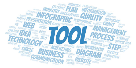 Tool typography word cloud create with the text only.