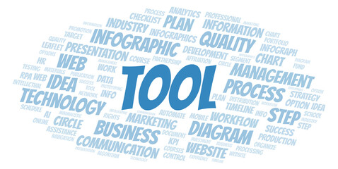 Obraz premium Tool typography word cloud create with the text only.