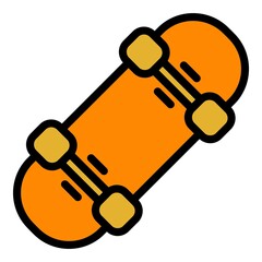 Wide skateboard icon. Outline wide skateboard vector icon for web design isolated on white background