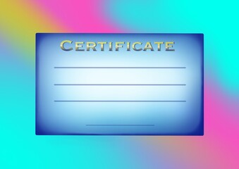 A certificate template for print 