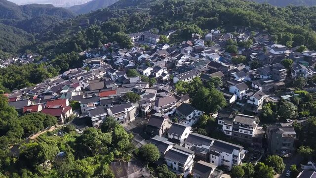 4K Village near Tea Fields in Hangzhou, China