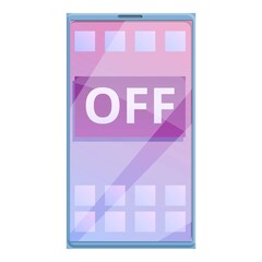 Turn off smartphone icon. Cartoon of turn off smartphone vector icon for web design isolated on white background