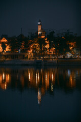 Fototapeta na wymiar night view of the town country.
