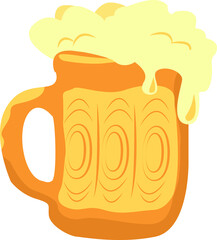 beer mug with beer. vector illustration 