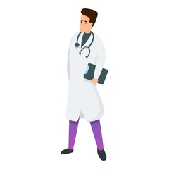 Family doctor icon. Cartoon of family doctor vector icon for web design isolated on white background