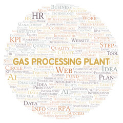 Gas Processing Plant typography word cloud create with the text only.