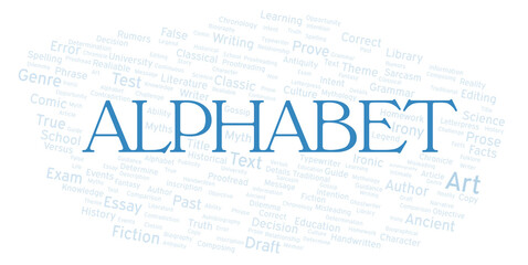Fototapeta premium Alphabet typography word cloud create with the text only