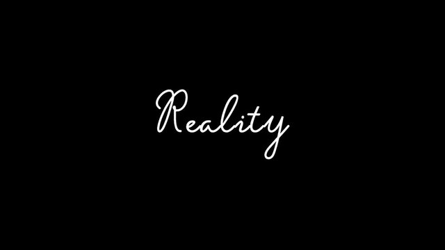 Reality Animated Appearance Ripple Effect White Color Cursive Text on Black Background
