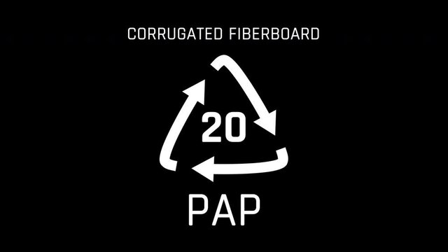 Corrugated Fiberboard or Number 20 Recycle Symbol Animation Seamless Loop