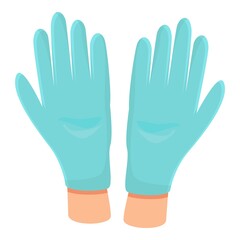 Obraz premium Disease medical gloves icon. Cartoon of disease medical gloves vector icon for web design isolated on white background