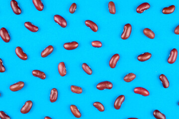 red beans with a visible texture on a blue background