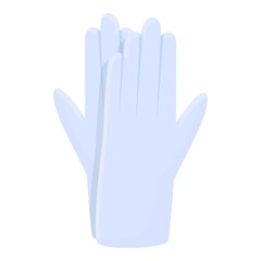 Obraz premium Transparent medical gloves icon. Cartoon of transparent medical gloves vector icon for web design isolated on white background