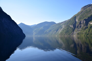 Naklejka na ściany i meble A calm fjord lake in Norway