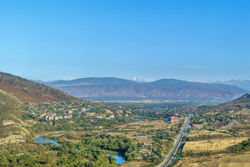 View of Aragvi river valley, Georgia