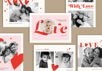 Valentine's Day Photo Greeting Card Layouts