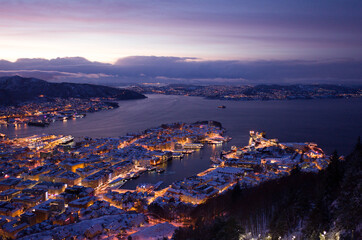 sunset over the fjord