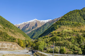 Fototapeta na wymiar Landscape with mountains in Georgia