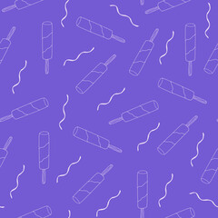 Hand drawn Ice cream food seamless pattern. Ice cream Vector illustration in doodle style