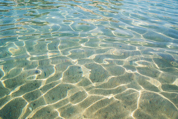 Sea water surface with ripples on it. Background close up