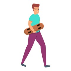 Children skateboarding icon. Cartoon of children skateboarding vector icon for web design isolated on white background