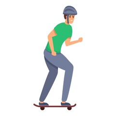 Fototapeta na wymiar Skateboarding extreme protection icon. Cartoon of skateboarding extreme protection vector icon for web design isolated on white background