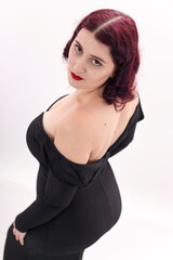 Fototapeta premium sexy woman pin up in black suit