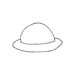 Doodle Summer hat. hand drawn of a Summer hat isolated on a white background. Vector illustration sticker, icon, design element