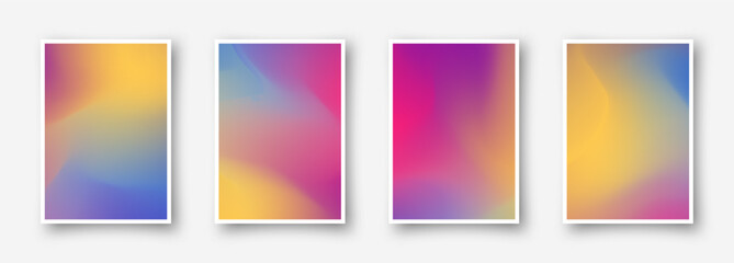 Modern abstract covers set. Cool gradient shapes composition. Eps10 vector. - obrazy, fototapety, plakaty