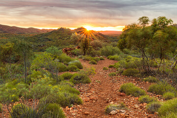 Sunset in Macdonnell Ranges, Australia