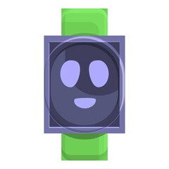 Smart watch smiling picture icon. Cartoon of smart watch smiling picture vector icon for web design isolated on white background