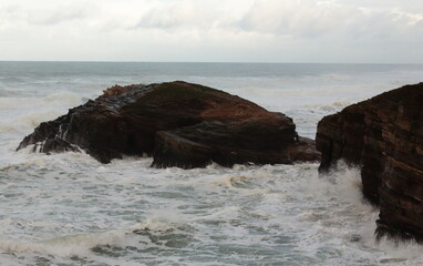 Cyclone Bella at Cathedrals Beach in Galician Coast