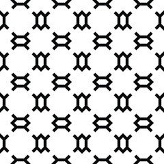 Vector seamless texture: endless abstract monochrome geometric pattern. Black and white mosaic ornament.