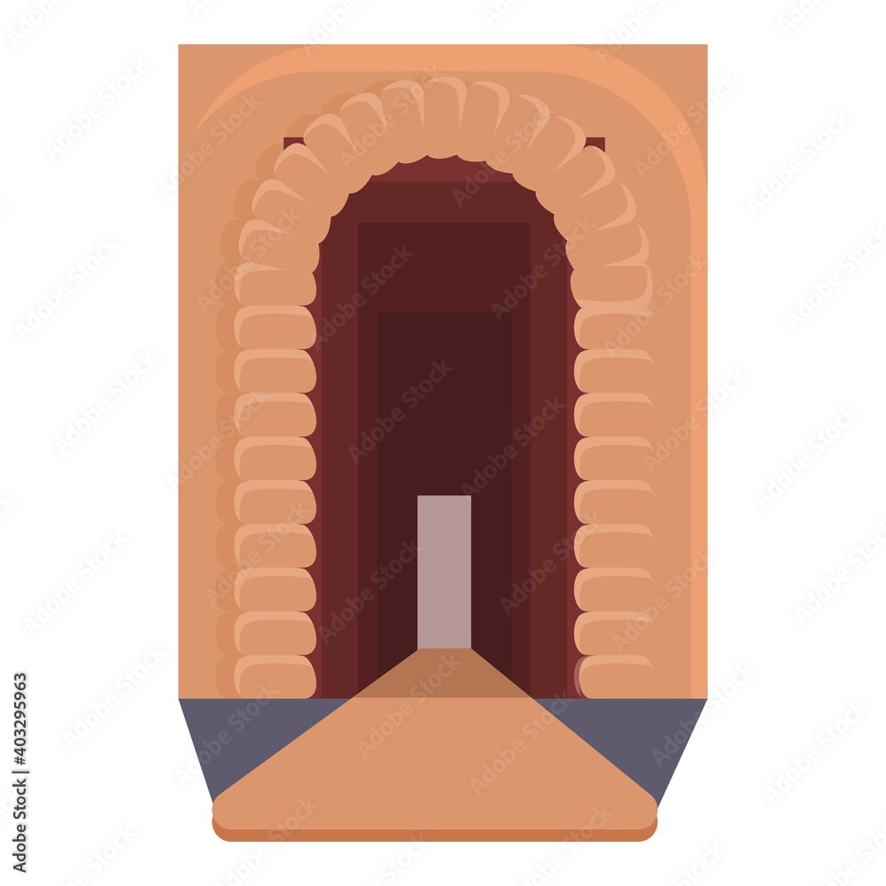 Wall mural tunnel rail icon. cartoon of tunnel rail vector icon for web design isolated on white background